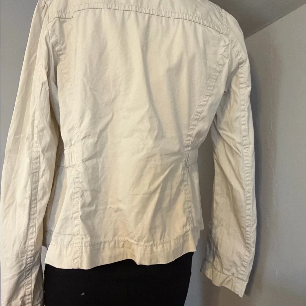 LOFT Cream Button-Front Utility Jacket - Picture 5 of 5